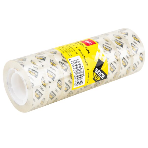 Cinta Adhesiva Super Cristal 18mm x 27mts TUBO x 8 - Imagen 4