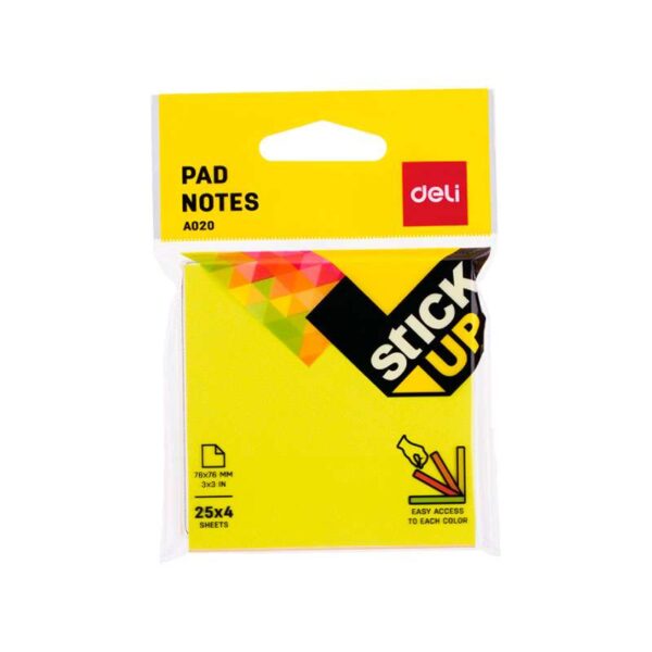 Notas Adhesivas Neon 76x76 Taco 4 x 25 Hojas