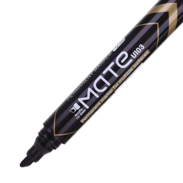 Marcador Permanente Mate punta biselada Negro
