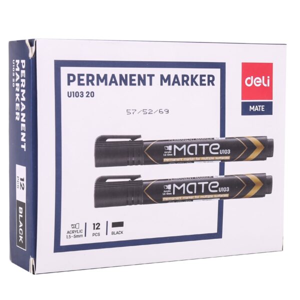 Marcador Permanente Mate punta biselada Negro - Imagen 2