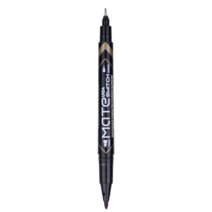 Marcador Permanente Mate Doble Punta Negro
