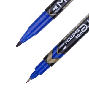 Marcador Permanente Mate Doble Punta Azul