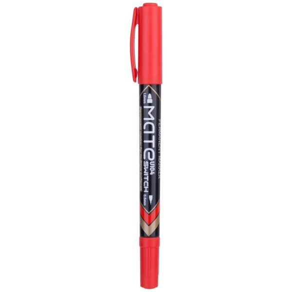 Marcador Permanente Mate Doble Punta Rojo - Imagen 4