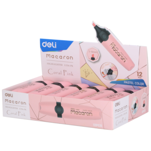 Resaltador Macaron Rosado Caja x 12 uds